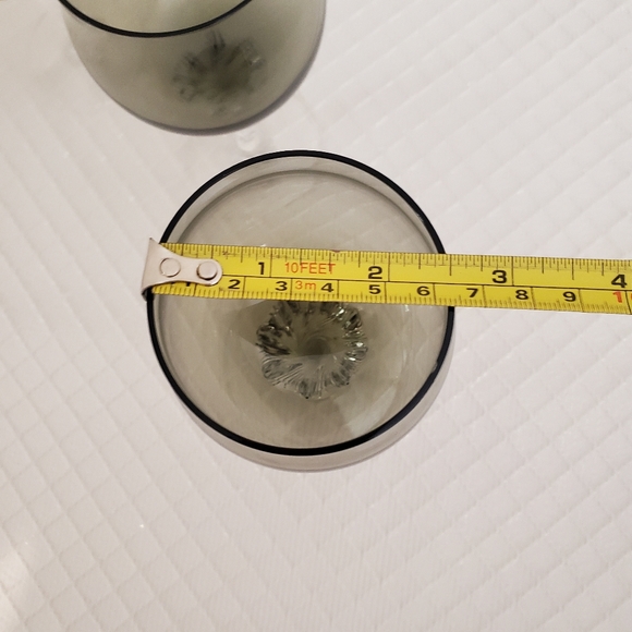 Vintage Mid Century Smokey Gray Small Wine Glasses - Picture 8 of 8
